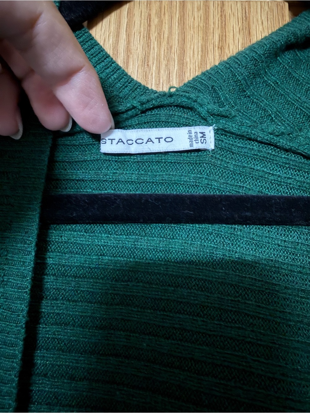 Green Open-Front Ribbed Cardigan - Picture 3 of 3